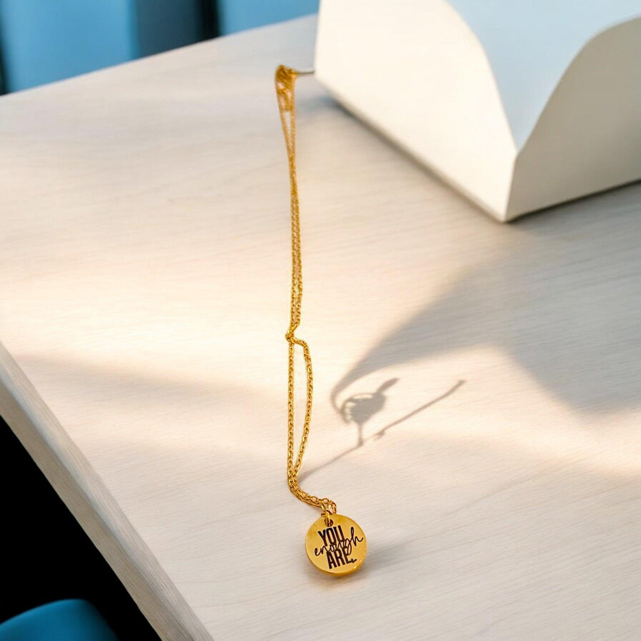 You Are Enough Inspirational Necklace - Gold & Silver Pendant Options, empowering gift for her | Perfect gift for Mother's Day