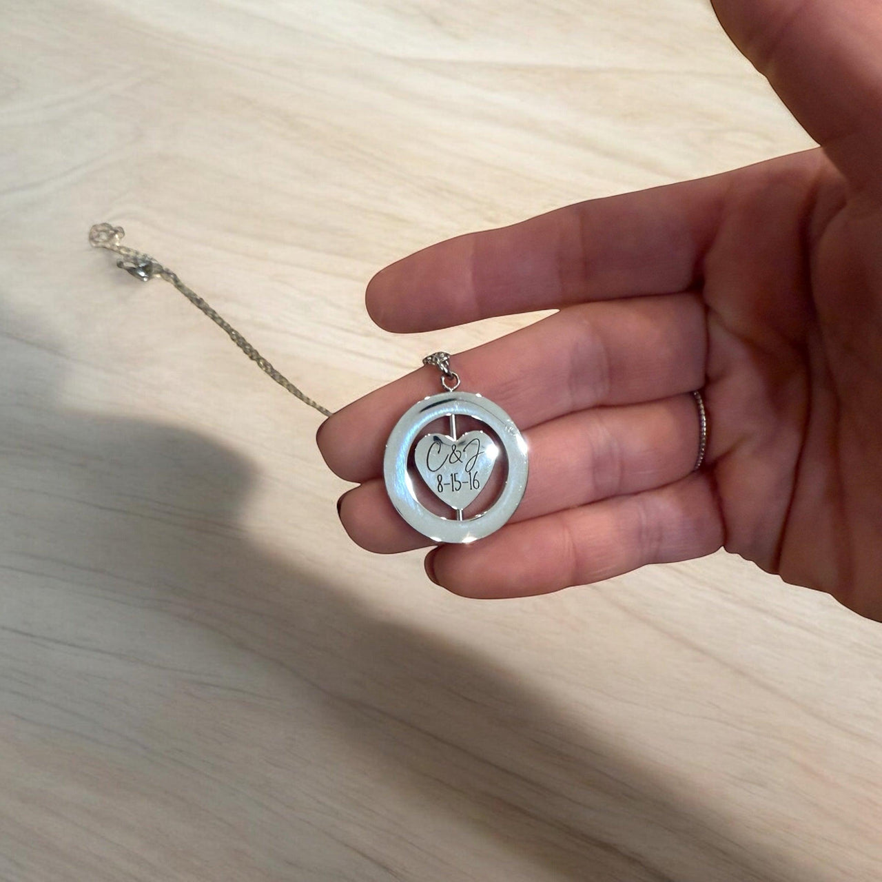 Personalized Couples Necklace – Custom Date Heart Pendant | Perfect gift for Mother's Day