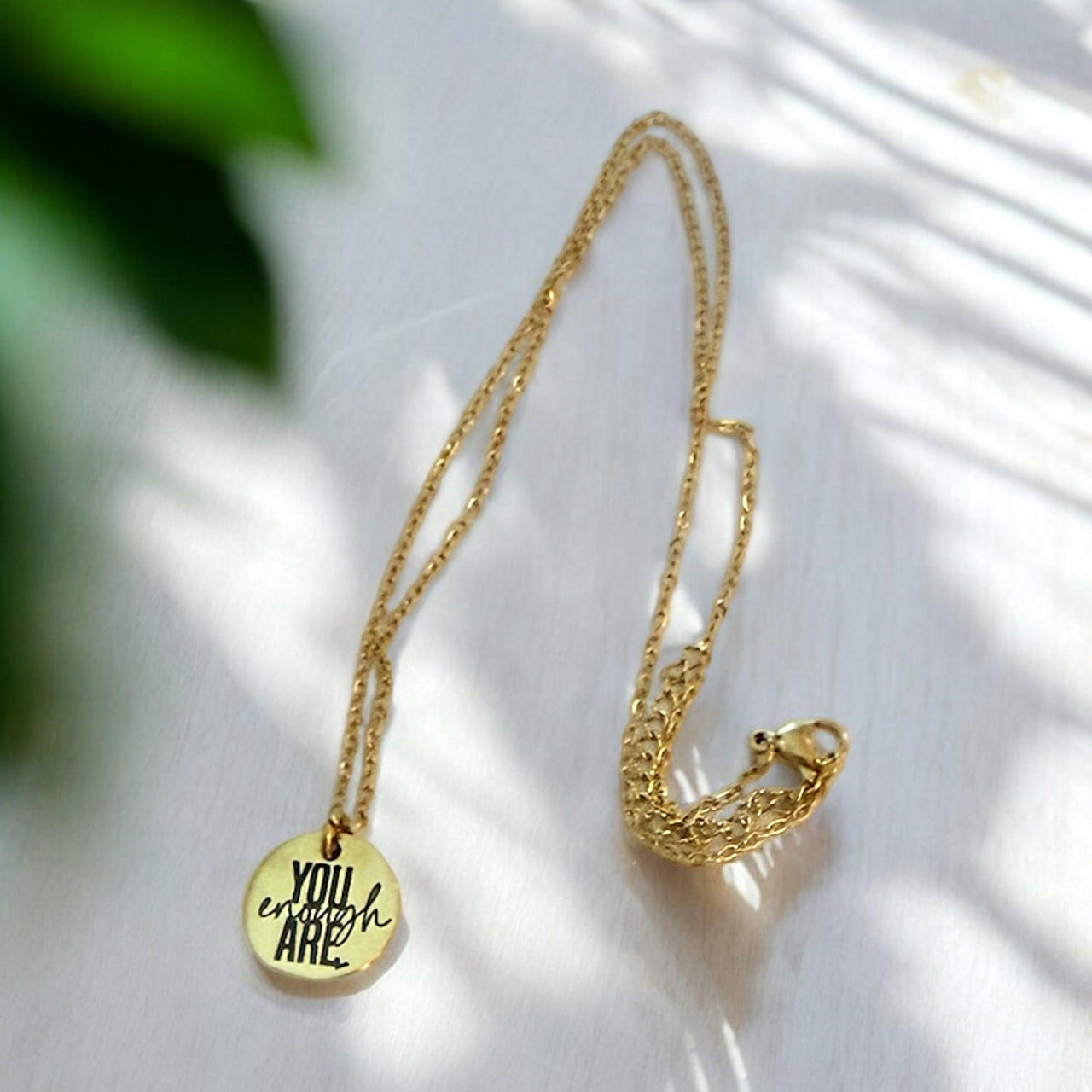 You Are Enough Inspirational Necklace - Gold & Silver Pendant Options, empowering gift for her | Perfect gift for Mother's Day