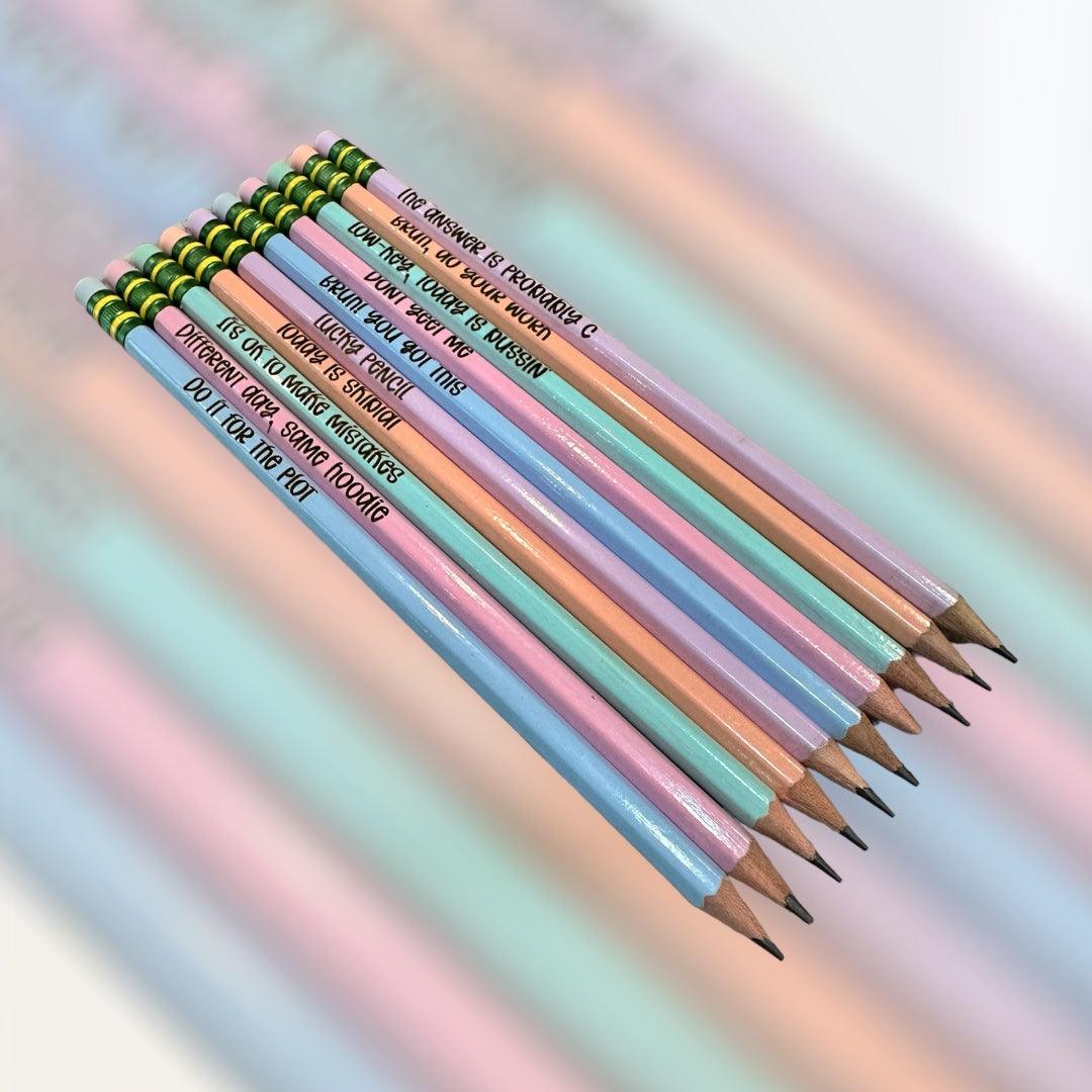 Funny teen slang pencils, affirmation pencils, custom made pencils, back to school gift