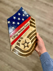 CMSgt distressed stripe, military promotion gift, retirement gift - Coastal Chaos LLC