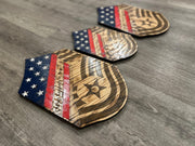 CMSgt distressed stripe, military promotion gift, retirement gift - Coastal Chaos LLC