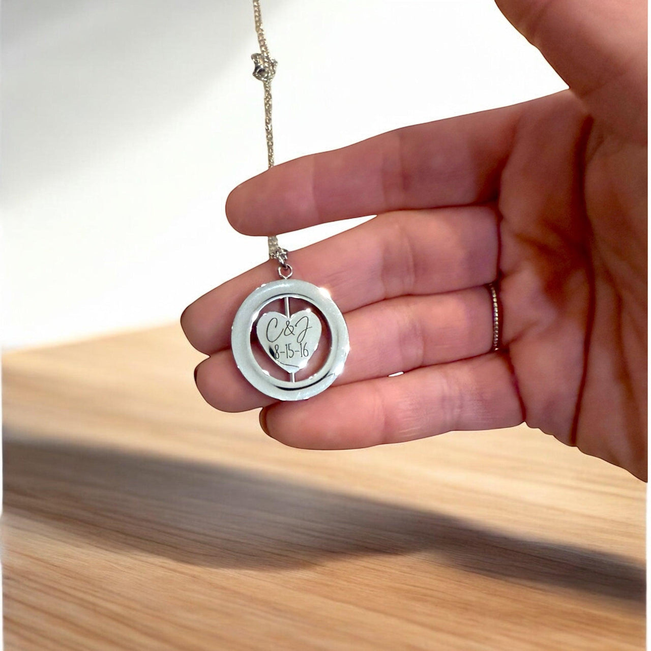Personalized Couples Necklace – Custom Date Heart Pendant | Perfect gift for Mother's Day