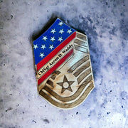 CMSgt distressed stripe, military promotion gift, retirement gift - Coastal Chaos LLC