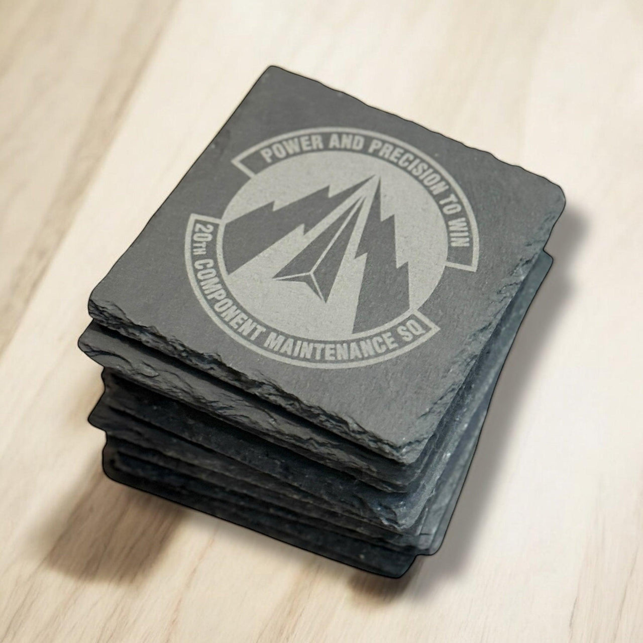 Custom slate coasters, Military gift, Military going away, Military promotion gift