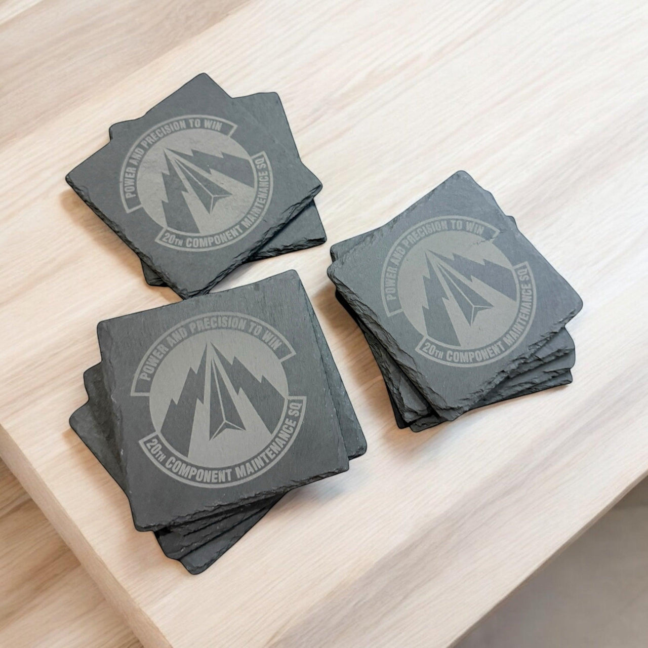 Custom slate coasters, Military gift, Military going away, Military promotion gift