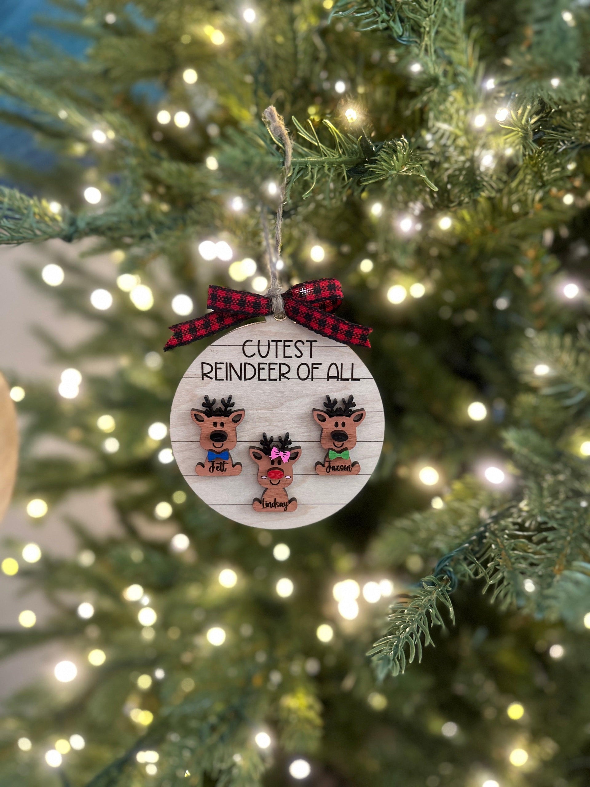 Cutest reindeer of all ornament, Grandparent ornament, custom wooden ornament, grandparent gift, family ornaments, personalized ornament, reindeer ornament - Coastal Chaos LLC