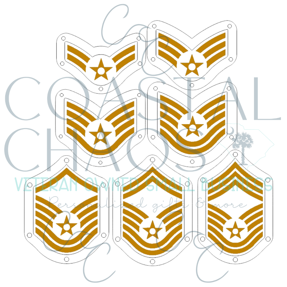 Custom Military Rank Stripes Plaque – Personalized Acrylic & Wood Display | All Ranks Available