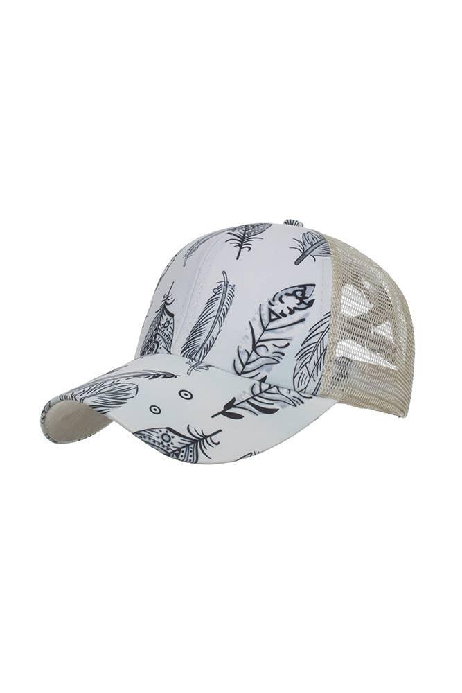 Feather Print Baseball Cap - Coastal Chaos LLC
