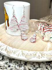 Christmas tree cake acrylic dangle & stud Earrings - Coastal Chaos LLC